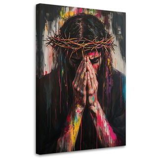 Lærred print, Jesus med tornekrone