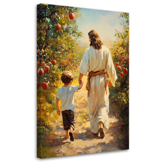 Lærred print, Går med Jesus