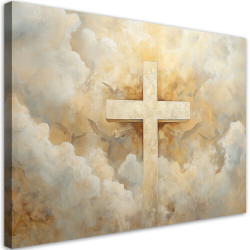 Lærred print, Kors Himmel Religiøst