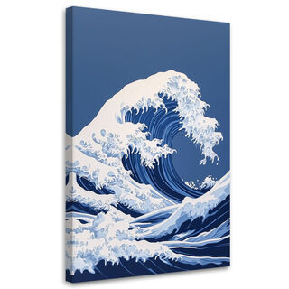 Lærred print, Den store bølge ved Kanagawa