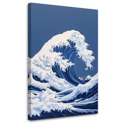 Lærred print, Den store bølge ved Kanagawa
