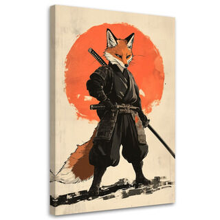 Lærred print, Samurai Ræv Dyr