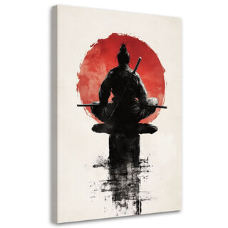 Lærred print, Japansk samurai kriger