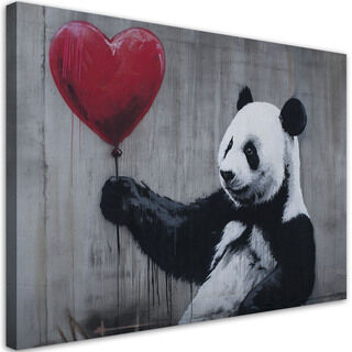 Lærred print, Panda med ballon Banksy Gadekunst
