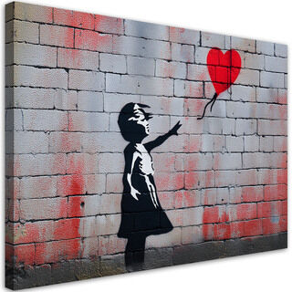 Lærred print, Pige med ballon Banksy