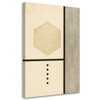 Lærred print, Sekskant Minimalisme Geometrisk Beige