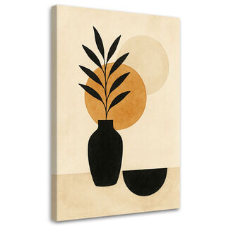 Lærred print, Vase Blade Minimalisme Beige Ghana