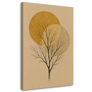 Lærred print, Træ Minimalisme Guld Beige Natur