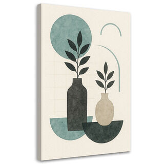 Lærred print, Planter Vaser Geometrisk Grøn Minimalisme