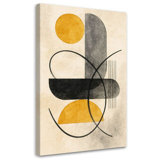 Lærred print, Geometri abstraktion beige minimalisme