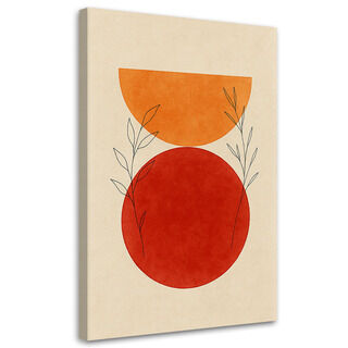Lærred print, Abstrakte geometriske former Minimalisme Rød Orange
