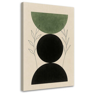 Lærred print, Geometriske figurer Planter Minimalisme Grønne planter