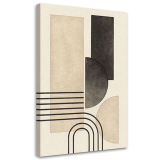 Lærred print, Geometrisk abstraktion Beige Linje ark