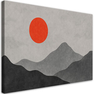 Lærred print, Bjerge Landskab Minimalisme