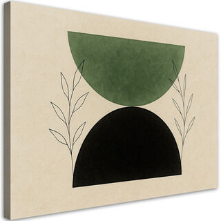 Lærred print, Halvcirkel Minimalisme Botanik Grøn