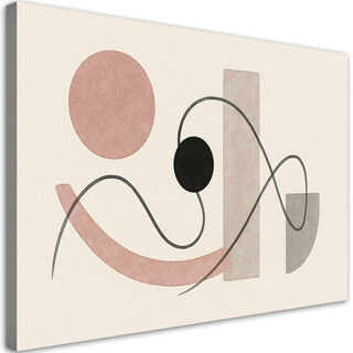 Lærred print, Cirkler Linjer Abstraktion Minimalisme