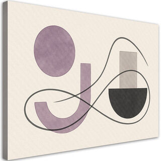 Lærred print, Geometriske former Lilla