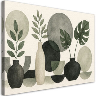 Lærred print, Blomster Blade Minimalisme Grøn Natur