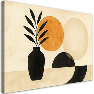 Lærred print, Vase Blade Geometrisk Minimalisme Beige