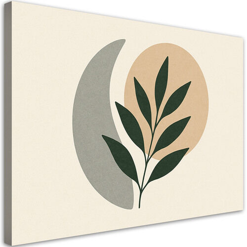 Lærred print, Bladene Kvist Minimalisme Grøn Beige