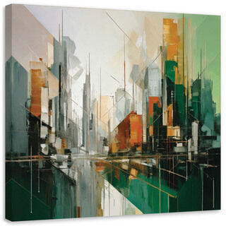 Lærred print, By Abstrakt Geometrisk Grøn