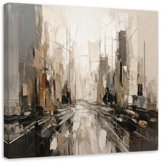 Lærred print, By abstrakt beige bylandskab