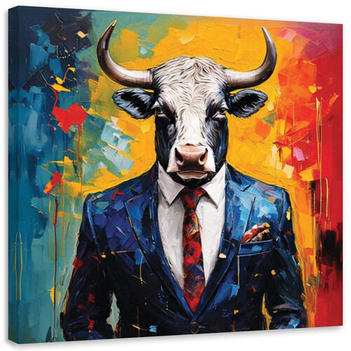 Lærred print, Bull CEO dyr abstrakt