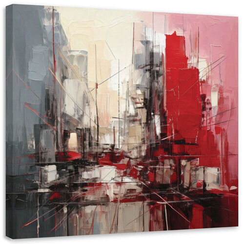 Lærred print, By abstrakt rød arkitektur