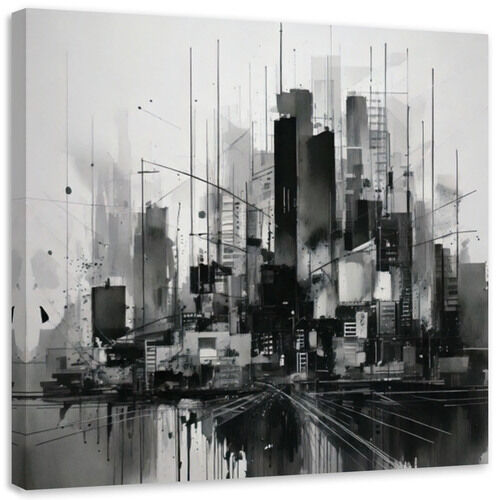 Lærred print, By abstrakt grå moderne