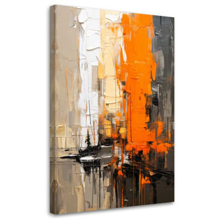 Lærred print, Moderne abstrakt orange grå beige
