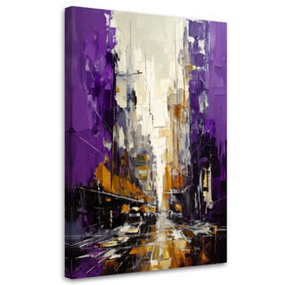 Lærred print, Urban gade abstrakt violet