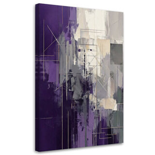 Lærred print, Moderne abstrakt violet beige geometri