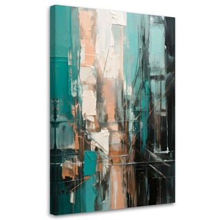 Lærred print, Urban abstrakt akryl turkis moderne