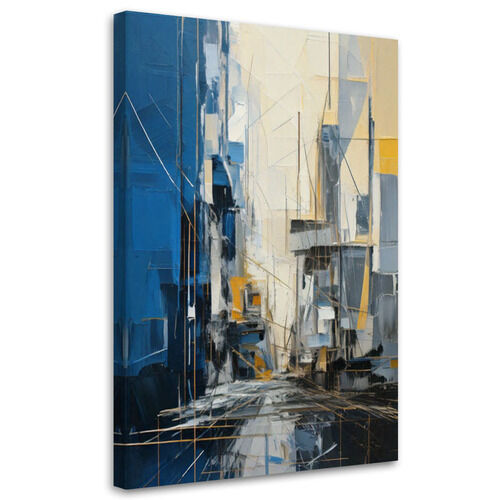 Lærred print, By abstrakt blå beige moderne