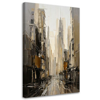 Lærred print, Bygade billede minimalisme beige