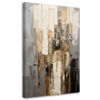 Lærred print, Moderne abstraktion beige grå tekstur