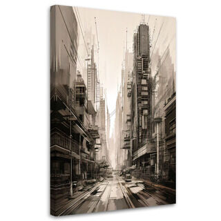 Lærred print, By Arkitektur Udsigt Sepia Digital