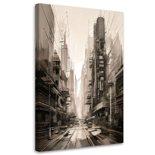 Lærred print, By Arkitektur Udsigt Sepia Digital
