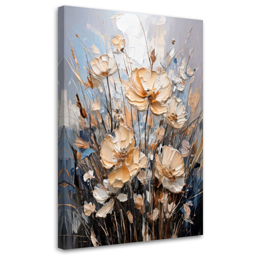 Lærred print, Blomster Print Pastel Buket Akvarel