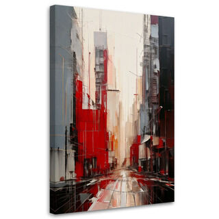 Lærred print, By Urban arkitektur Abstraktion Rød