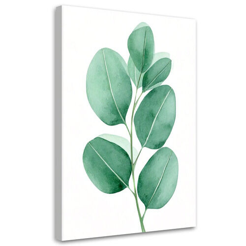 Lærred print, Blade Akvarel Grøn Minimalisme
