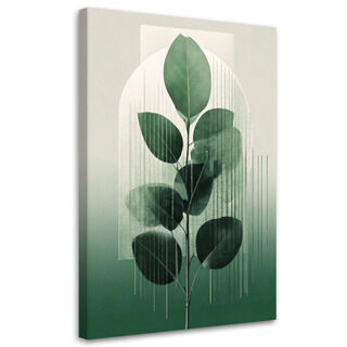 Lærred print, Blade Minimalisme Grøn Natur Geometrisk