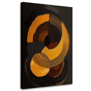 Lærred print, Geometriske former abstrakt brun minimalisme