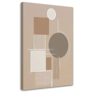 Lærred print, Abstrakte geometriske figurer beige minimalisme