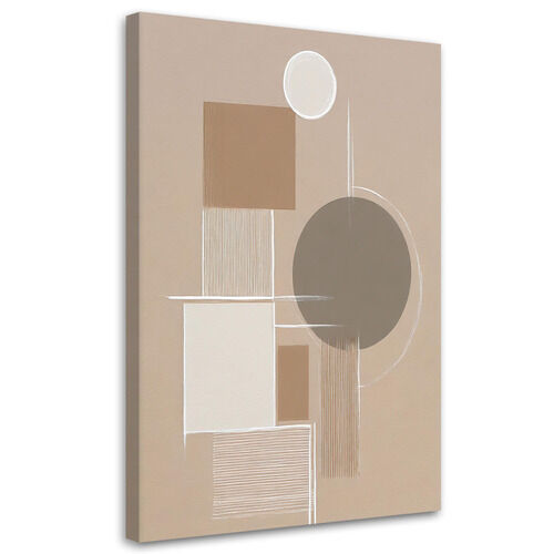 Lærred print, Abstrakte geometriske figurer beige minimalisme
