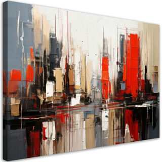 Lærred print, Abstrakt by beige rød