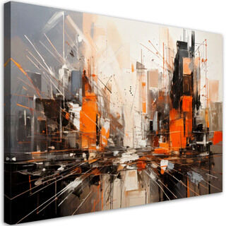 Lærred print, Abstrakt by beige orange