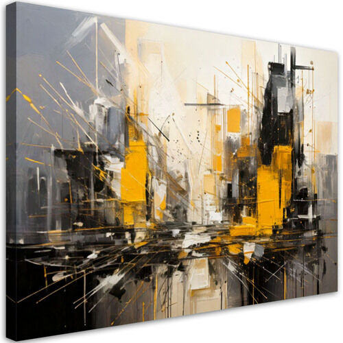 Lærred print, Abstrakt by beige gul
