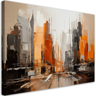 Lærred print, By abstraktion orange