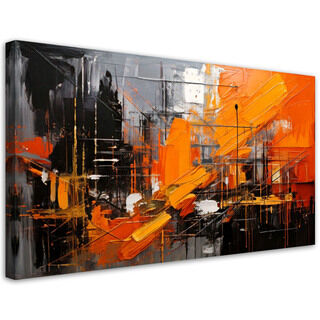 Lærred print, Abstrakt orange industriel